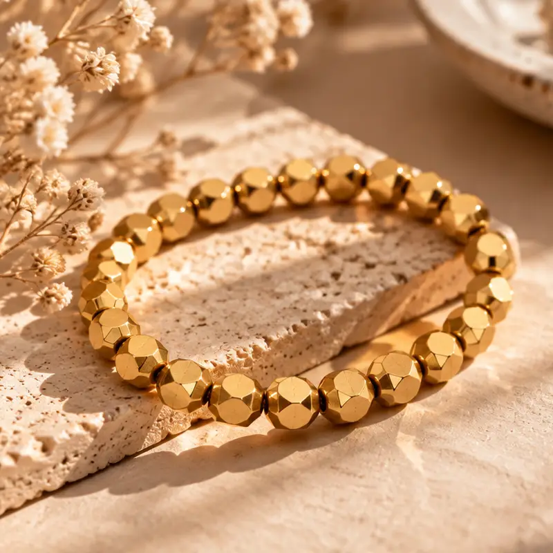 Bracelet en pierre naturelle Pyrite un bijou énergétique d’exception avec ce bracelet en pierre naturelle de Pyrite