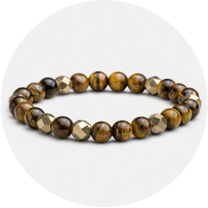 Bracelet en pierre naturelle œil du tigre et pyrite